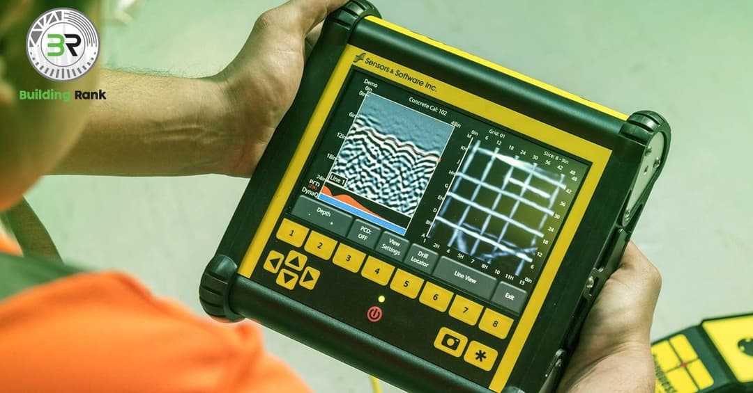 جهاز رادار GPR لفحص الأساسات للكشف عن العيوب والتسريبات الخفية في المباني